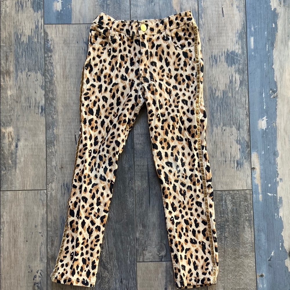 365 Kids Garanimals Girls Leopard Print Pants Jeans Bottoms Straight Leg Size 7